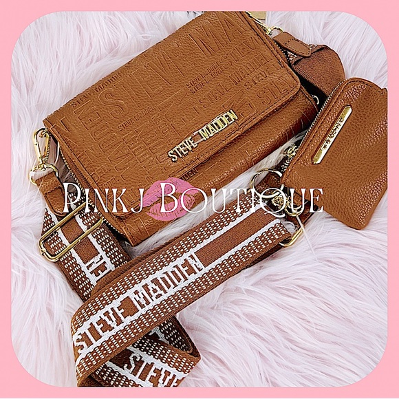 💗👜{Steve Madden} Stylish Brown {COGNAC BLAURIE} Crossbody | Wallet | Bag! - Picture 6 of 7